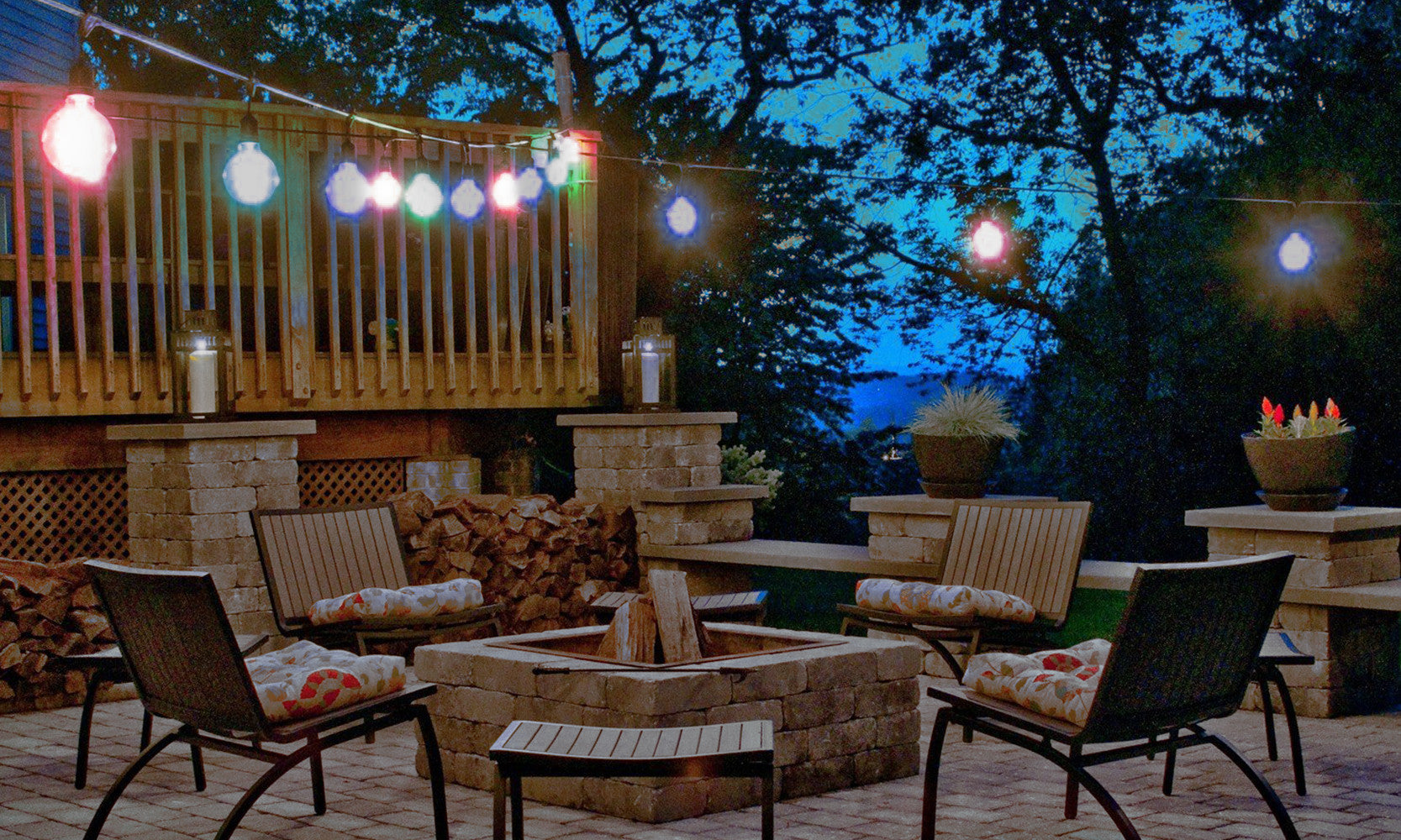 Solar Powered Outdoor Colour Festoon Retro Bulb String Lights