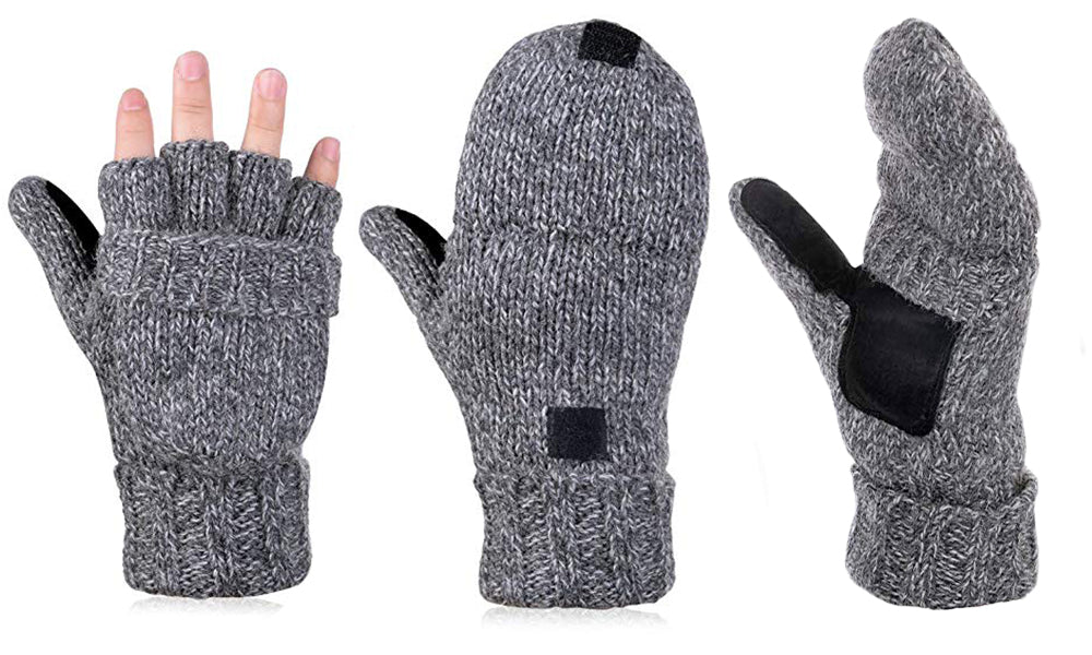 Winter Warm Wool Half-finger Mitten Gloves