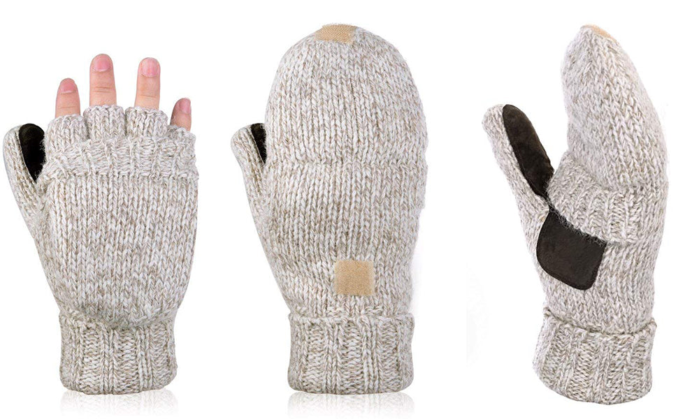 Winter Warm Wool Half-finger Mitten Gloves