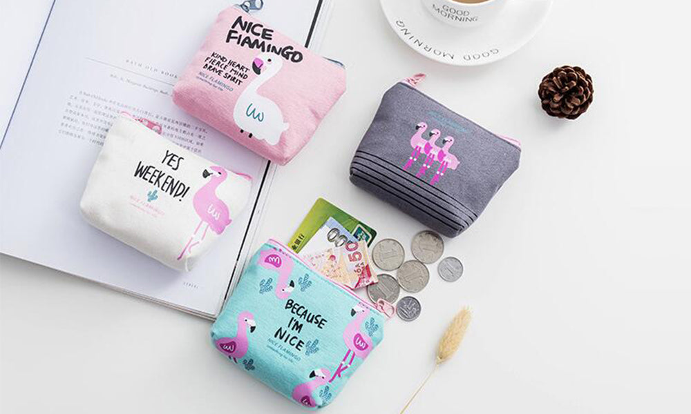 Flamingo Coin Purse / Mini Make Up Bags