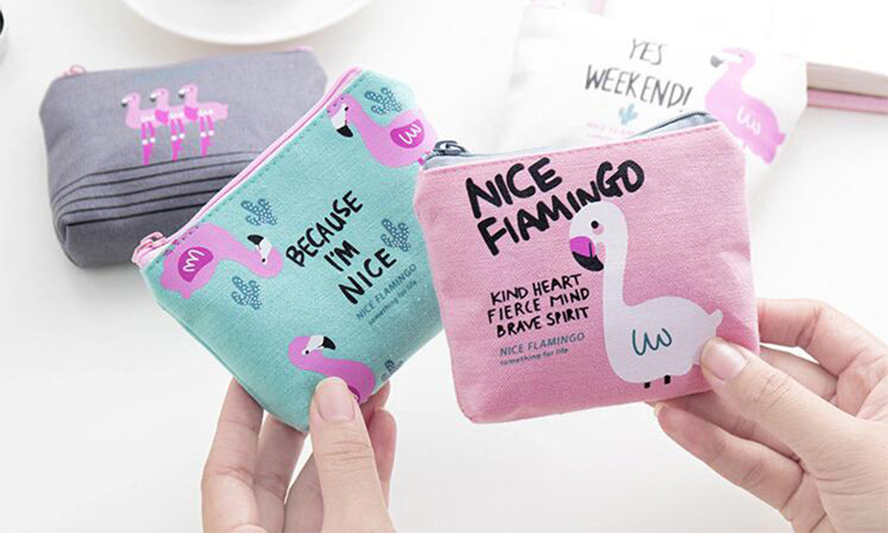 Flamingo Coin Purse / Mini Make Up Bags