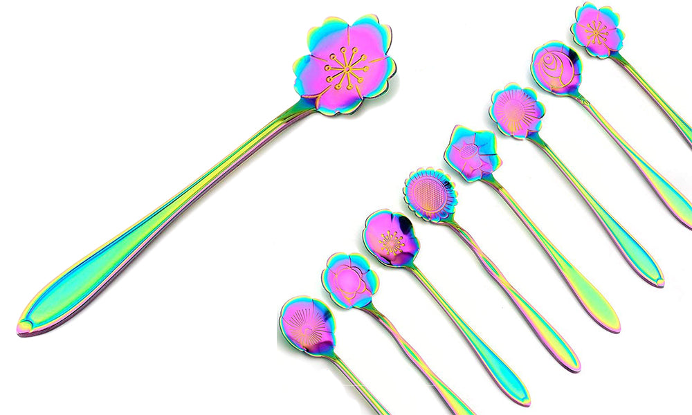 8pc Flower Teaspoons