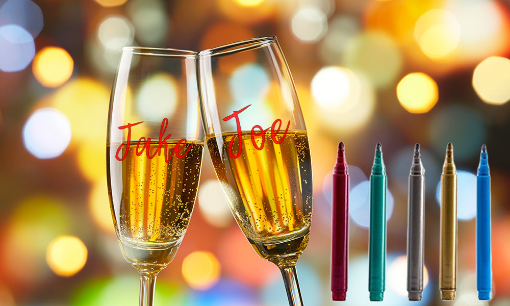 5-Pack of Metallic Glass Decoration Markers