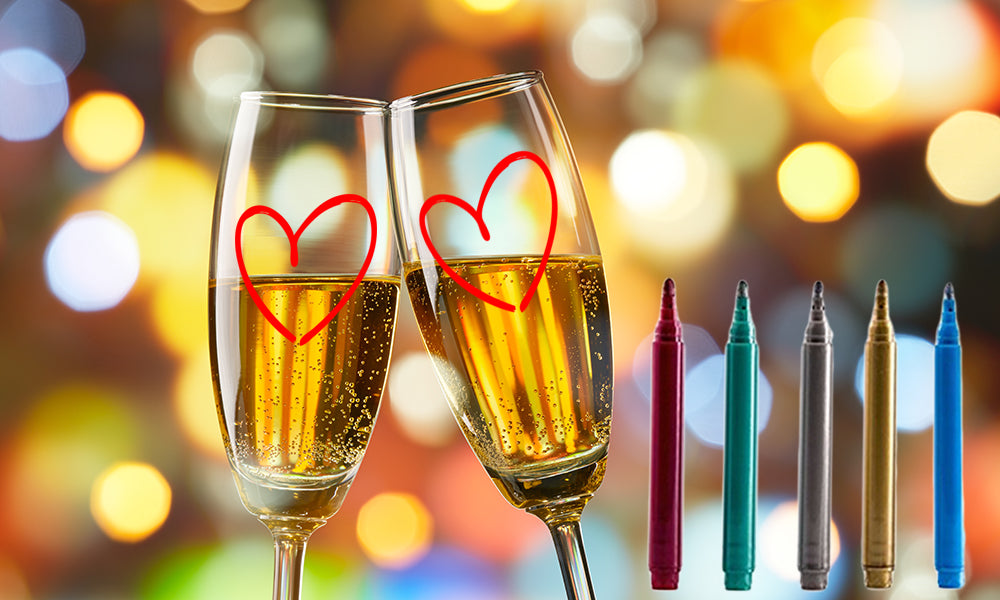 5-Pack of Metallic Glass Decoration Markers