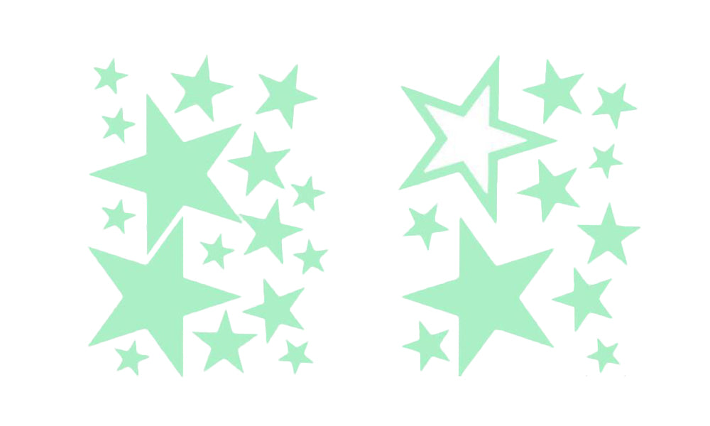 28pc Glow In The Dark Moon Wall Stickers