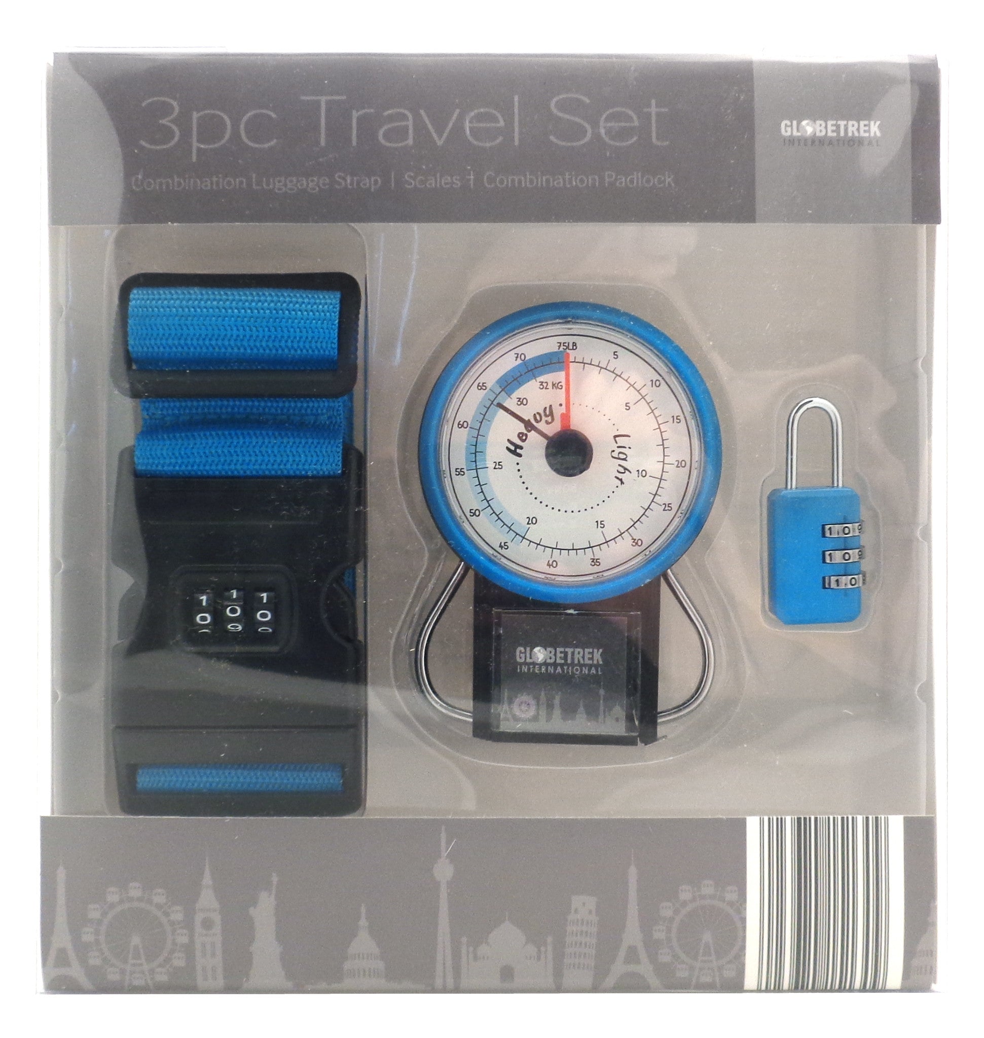 3 Piece Travel Set - Combination Luggage Strap, Scales, Combination Padlock