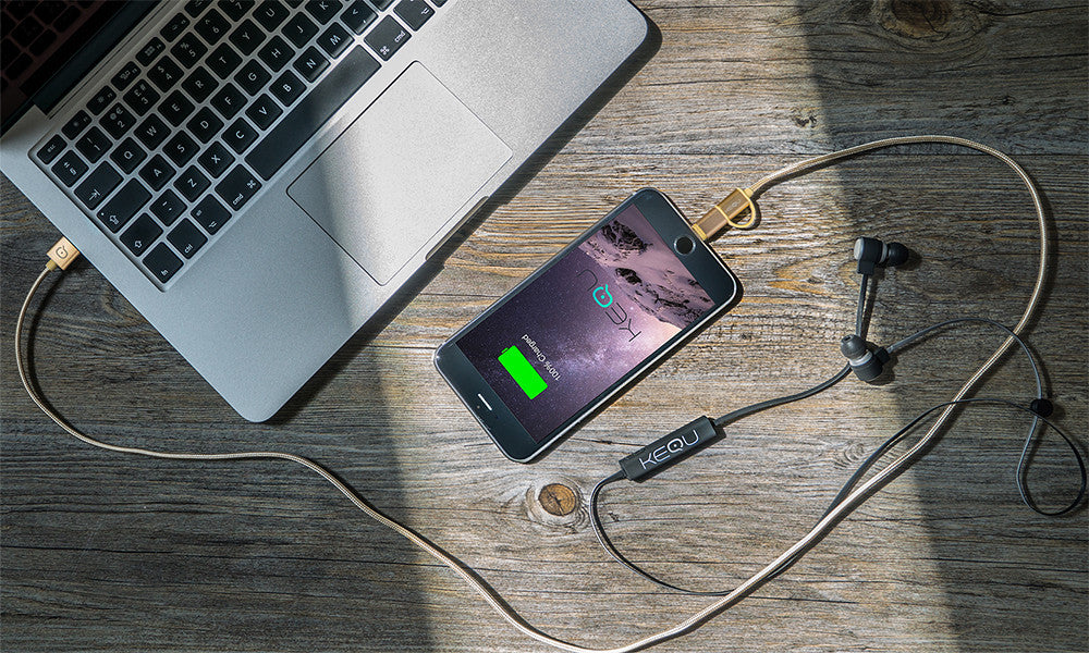 Kequ 2 in 1 Micro USB Cable with Lightning Adaptor
