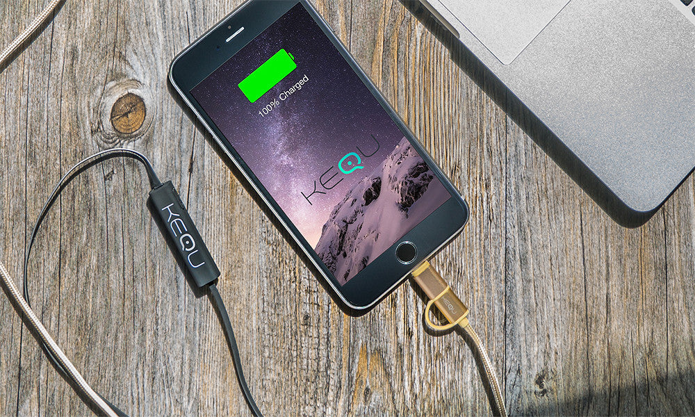 Kequ 2 in 1 Micro USB Cable with Lightning Adaptor