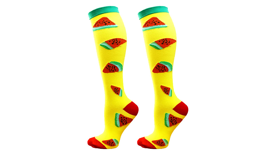 Ladies Funky Knee-High Cotton Compression Socks