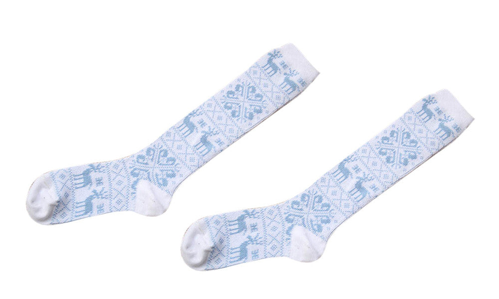 Ladies Cotton Rich Fairisle Design Thermal Knee High Socks V2