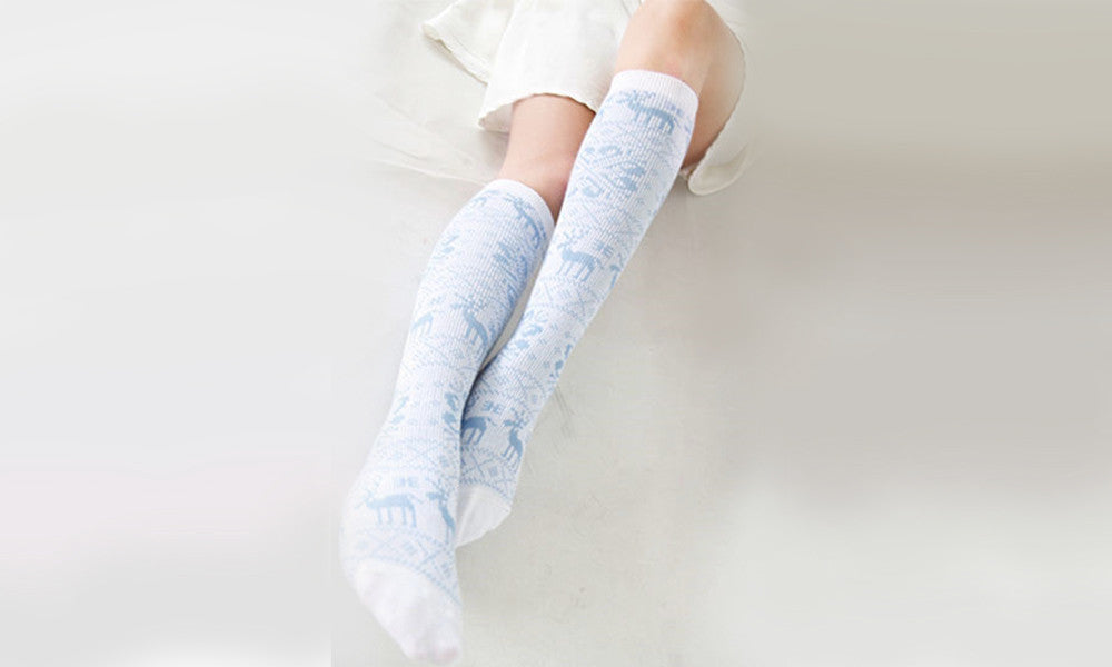 Ladies Cotton Rich Fairisle Design Thermal Knee High Socks V2