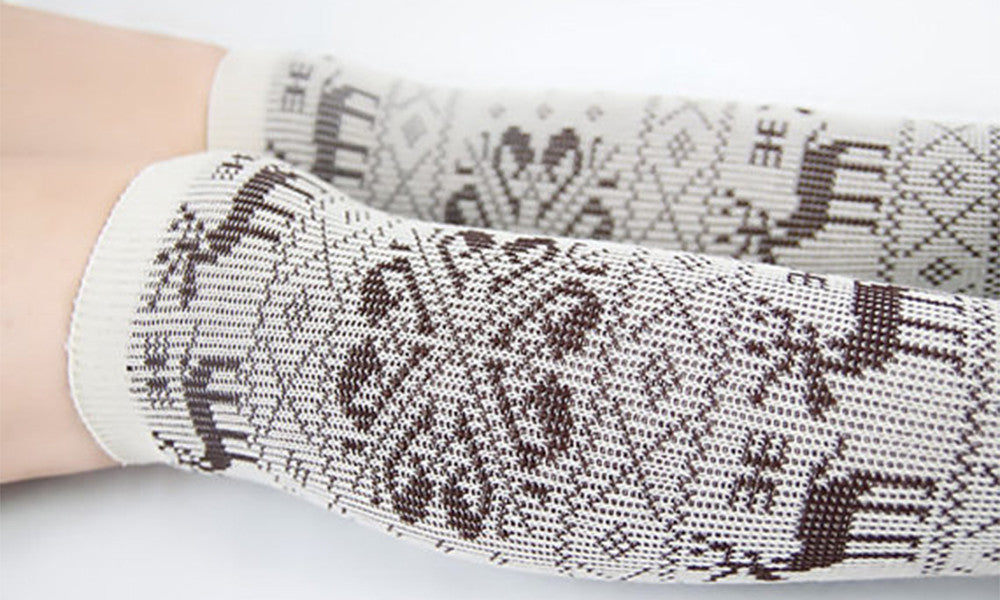 Ladies Cotton Rich Fairisle Design Thermal Knee High Socks V2