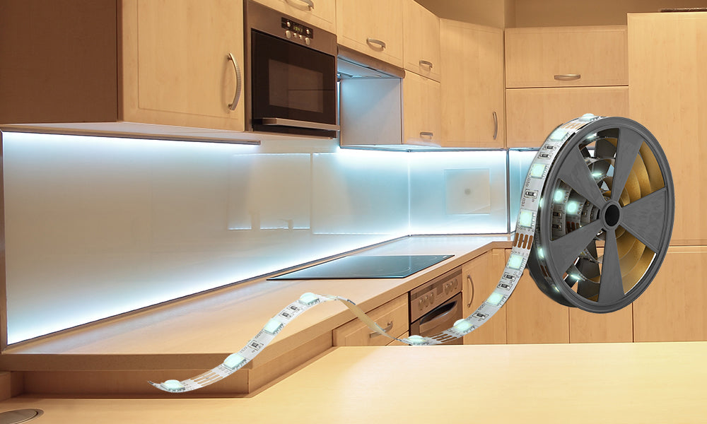 Battery operated under top counter strip lights