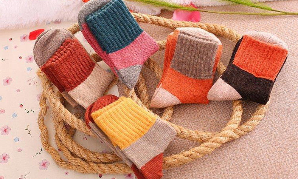 Ladies Cotton Rich Multicoloured Middle Thickness All Season Socks (5 Pack Assorted)