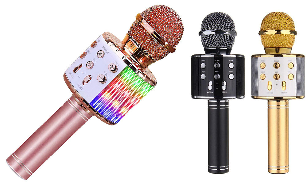 Karaoké Microphone Sans Fil, Bluetooth Avec Haut-parleur Intégré - Gixcor