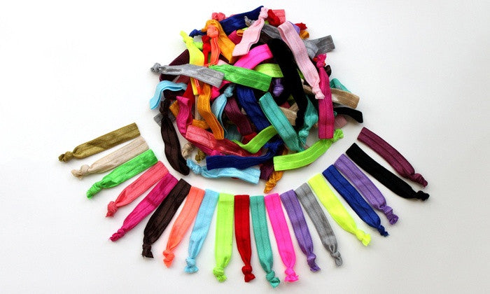 Rainbow Ribbon No Damage Hair Ties (60-Pack)