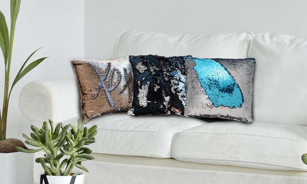 Two-color Decorative Sequin Pillow Cases