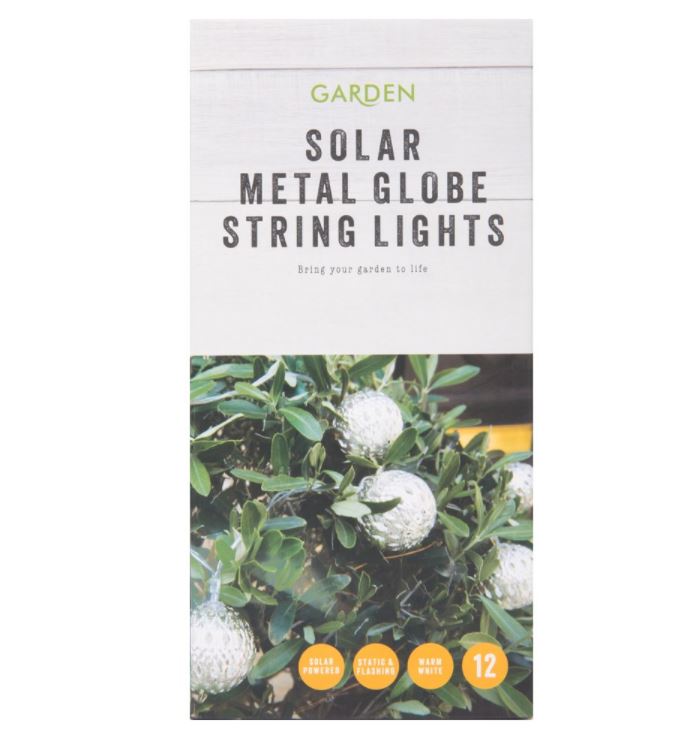 Metal Globes Garden Solar String Lights