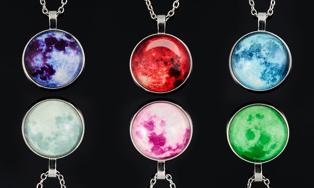 Glow In The Dark Full Moon Necklaces