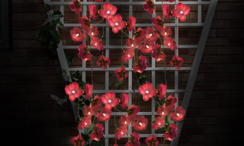 12 Orchid Flower Solar String Lantern Fairy Lights