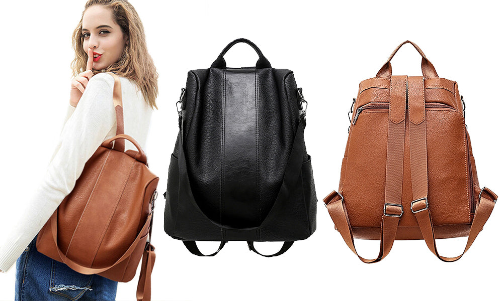 Women's PU Leather Theft Proof Backpack