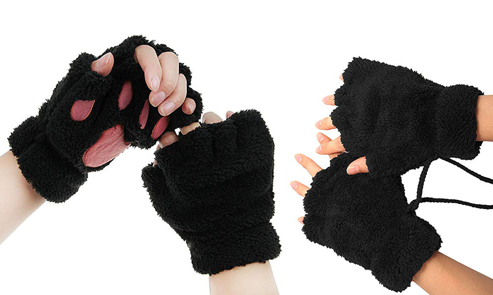 Fingerless Paw Winter Gloves