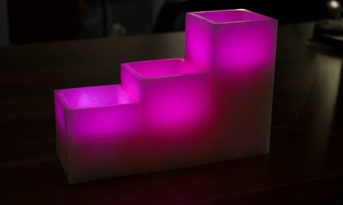 Three LED Flameless Candles With Colour-Changing Function (optional)