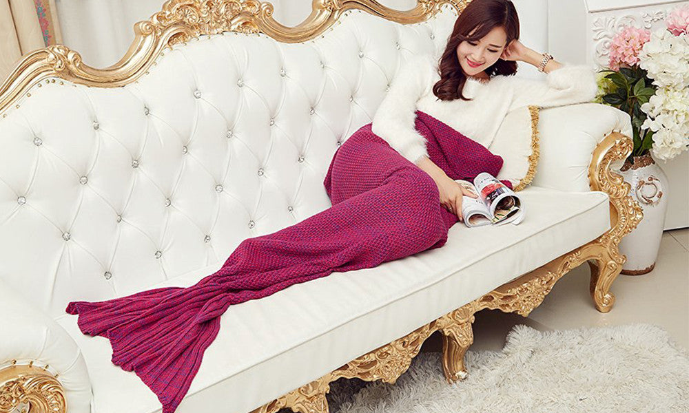 Knitted Mermaid Tail Blanket