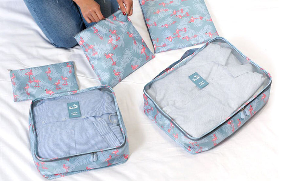 6 Piece Printed Luggage Organisers