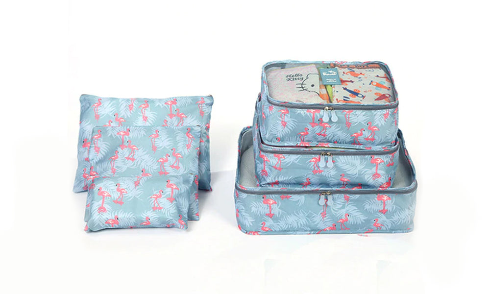 6 Piece Printed Luggage Organisers