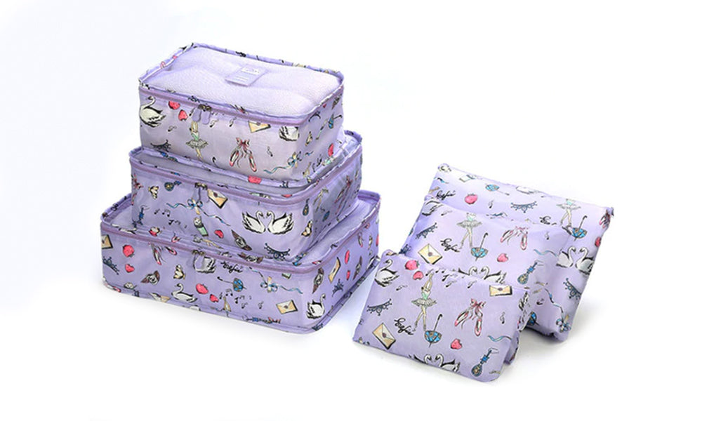 6 Piece Printed Luggage Organisers