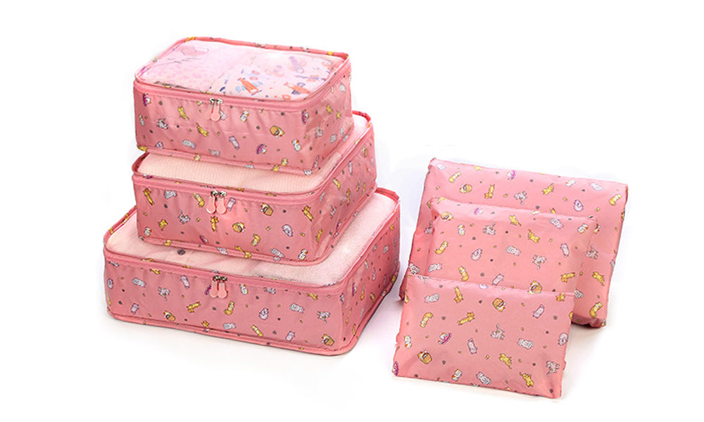6 Piece Printed Luggage Organisers