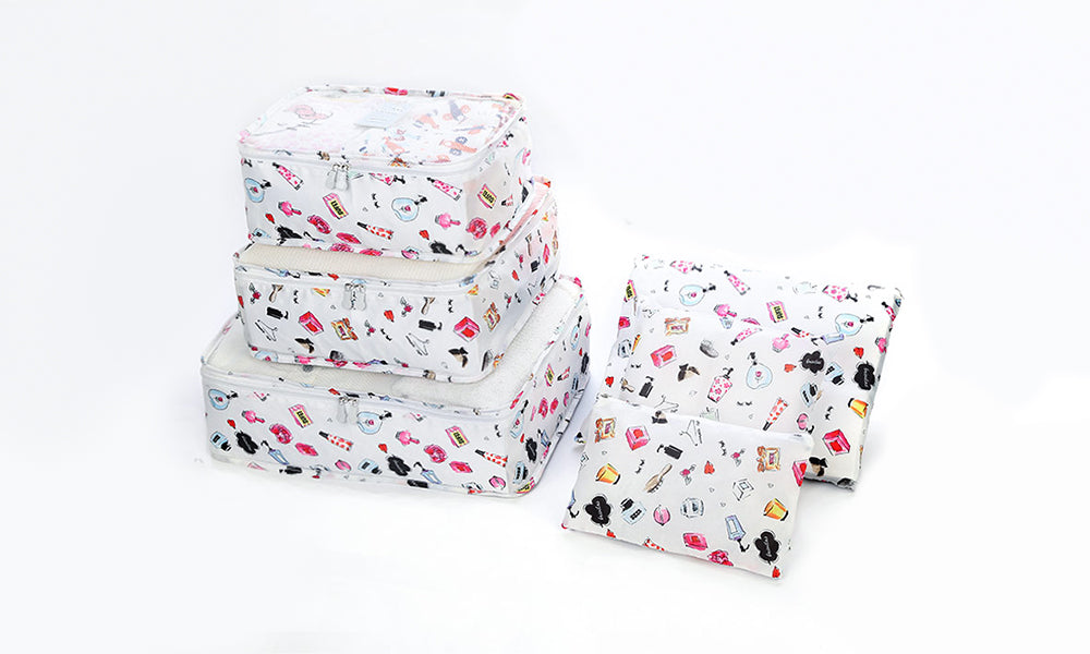 6 Piece Printed Luggage Organisers
