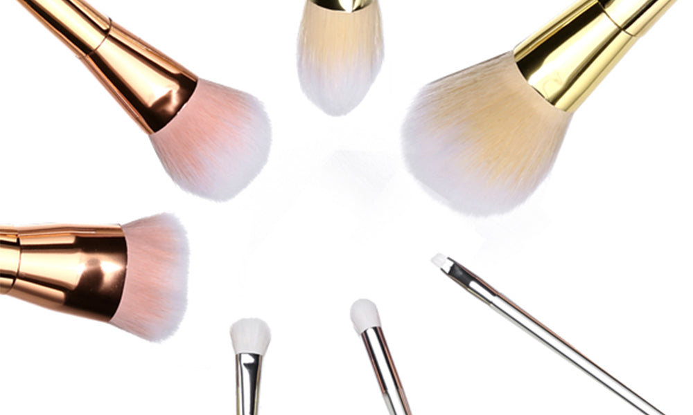 7 Piece Pro Metallic Make-up Brushes