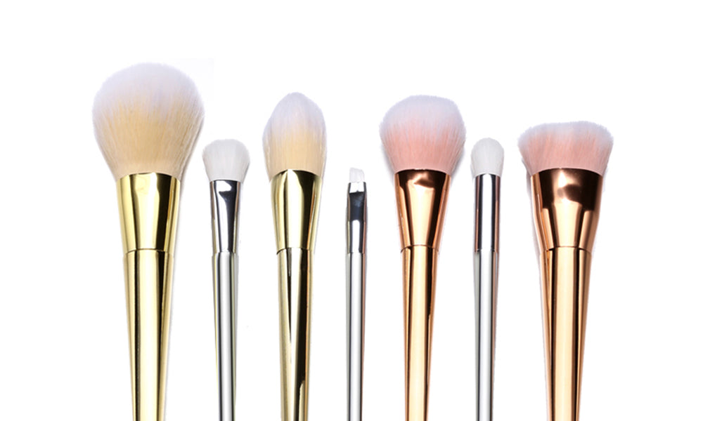7 Piece Pro Metallic Make-up Brushes