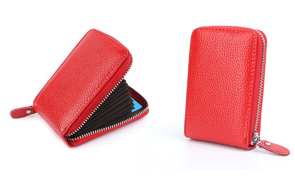 Genuine Leather RFID Blocking 12-Slot Card Wallet