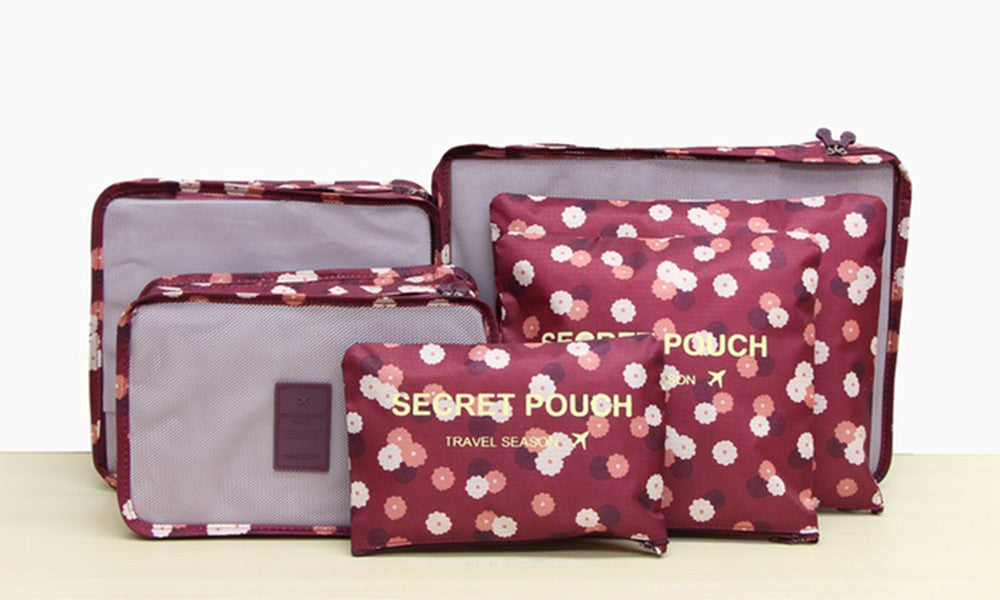 Patterned Lightweight Luggage Organizer Set (6-Piece)