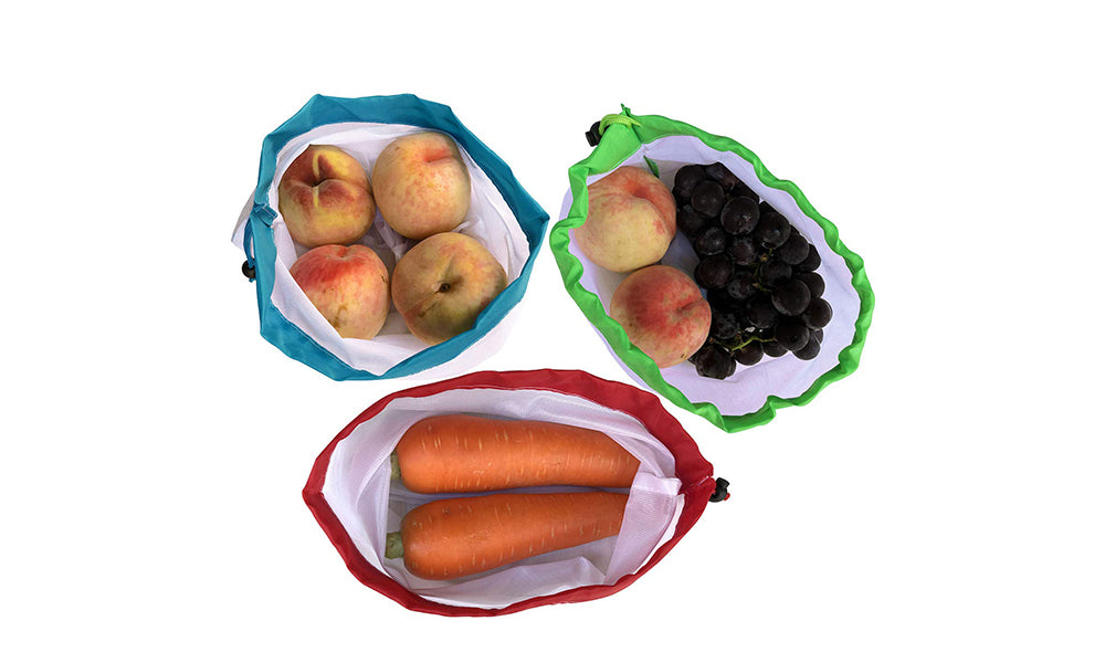 12 Reusable Mesh Shopping Bags