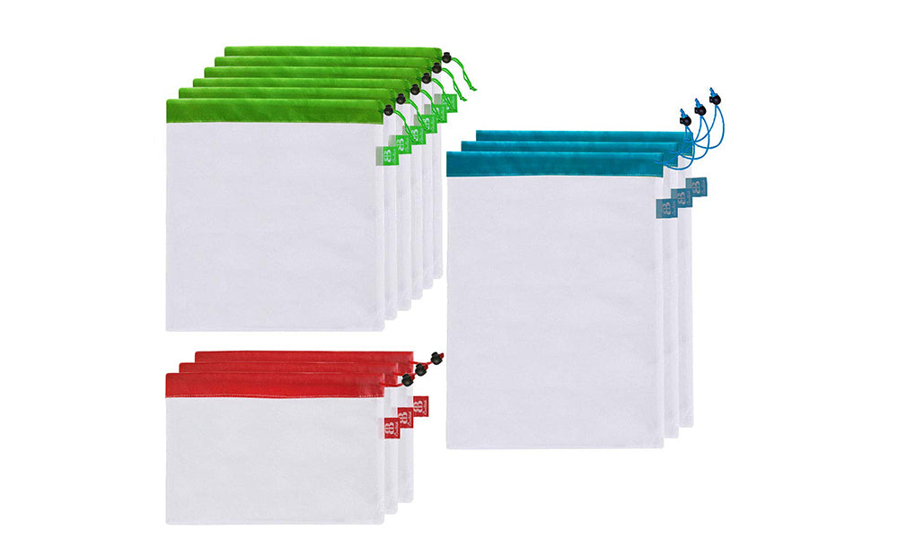 12 Reusable Mesh Shopping Bags