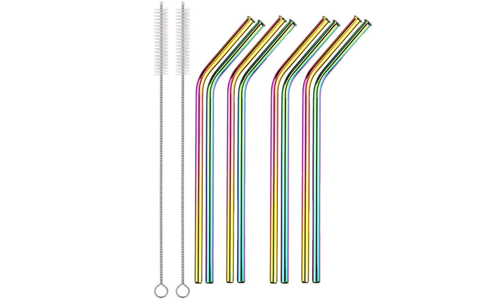 4-Pack Stainless Steel Eco-Friendly Reusable Drinking Straws