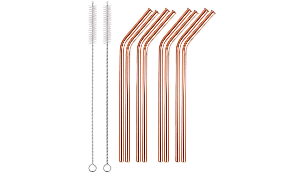 4-Pack Stainless Steel Eco-Friendly Reusable Drinking Straws