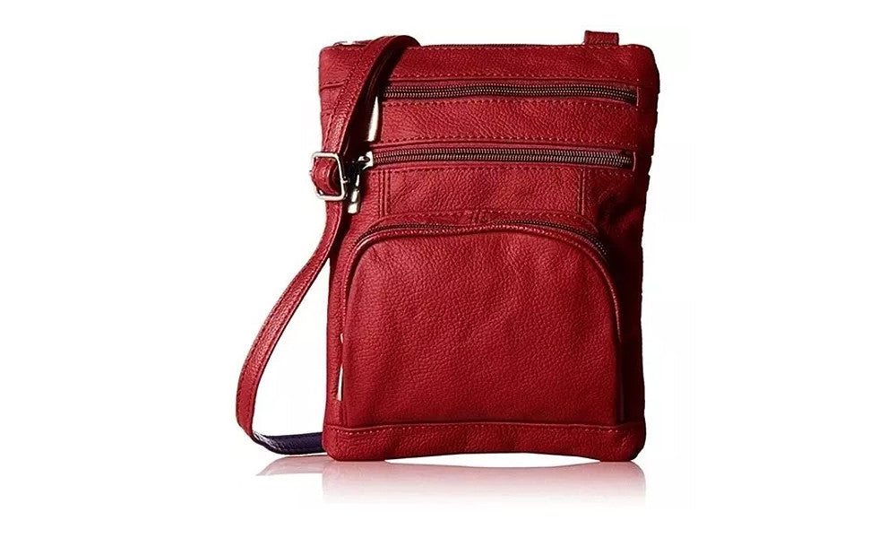 Multi-Pocket Faux Leather Cross-body Handbag