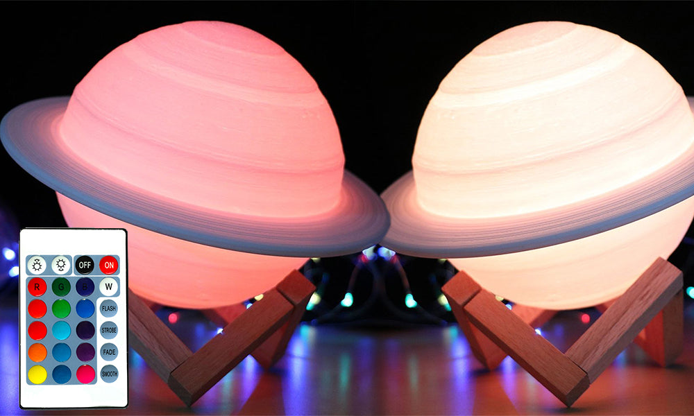 GloBrite 3D Saturn Lamps With Remote