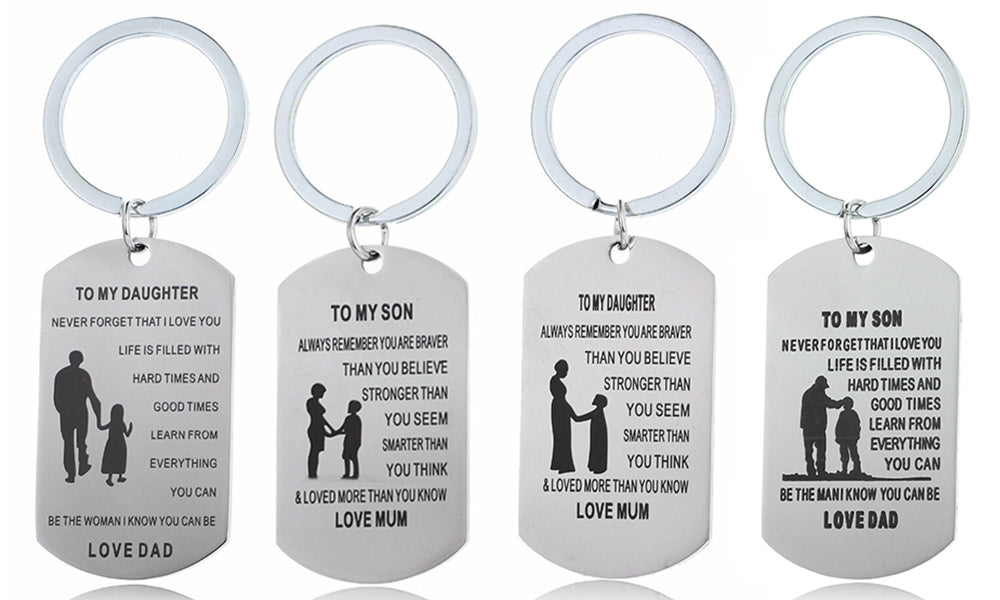 Parent to Child Engraved Keychains