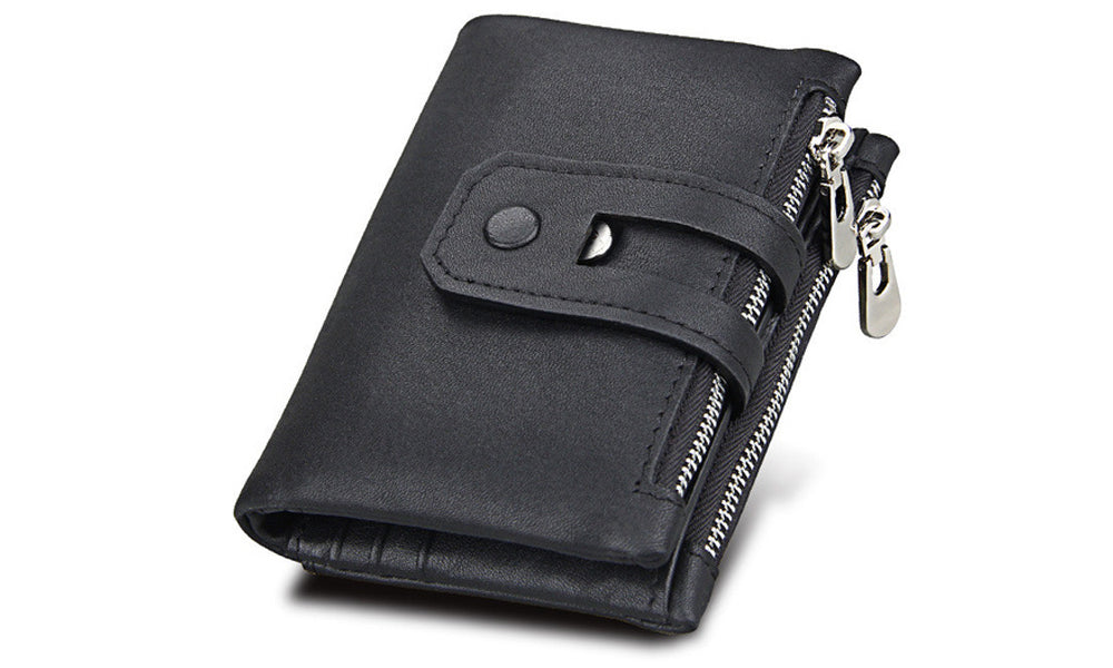 Leather RFID Blocking Tri-Fold Unisex Wallets