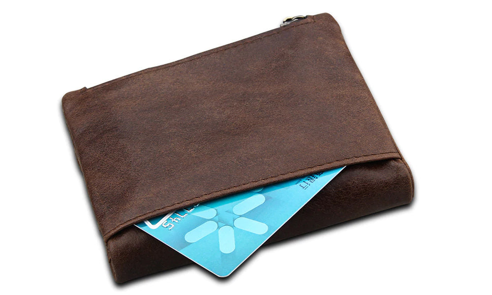 Leather RFID Blocking Tri-Fold Unisex Wallets