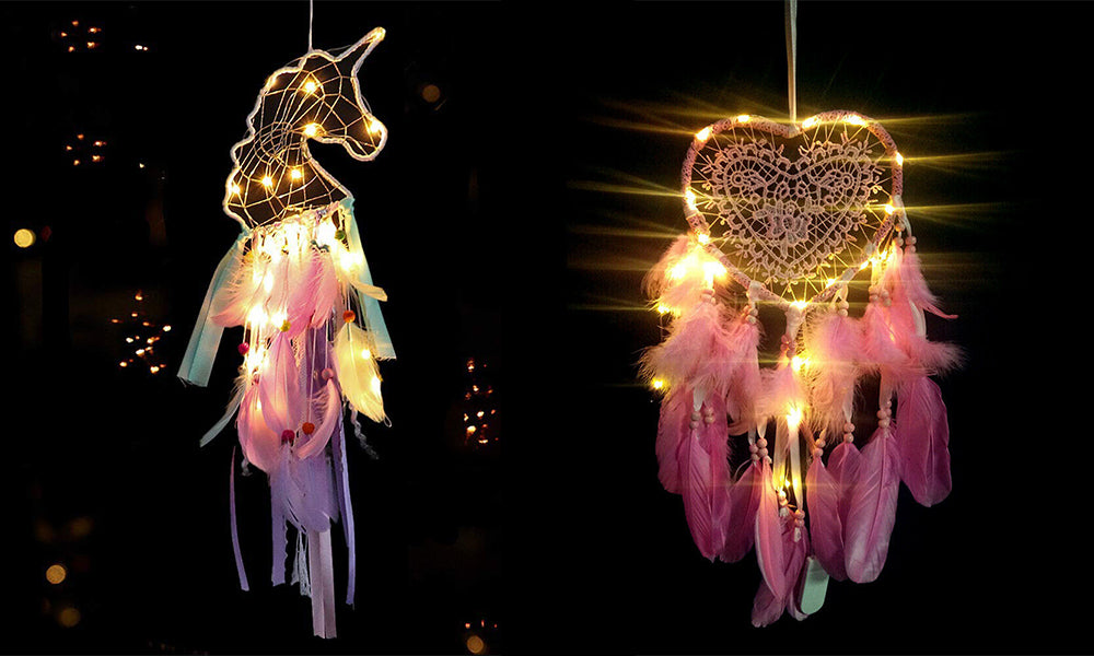 Unicorn, Unicorn Face or Hearts LED Dreamcatcher