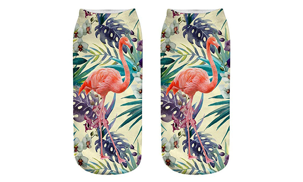 Flamingo Print Socks (2 Pack)