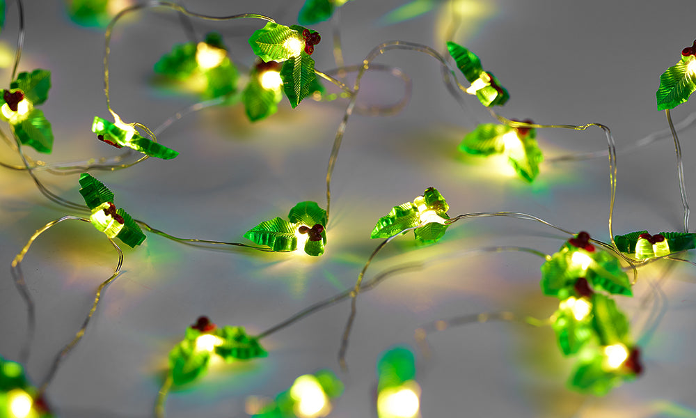 Globrite Christmas Holly String Lights