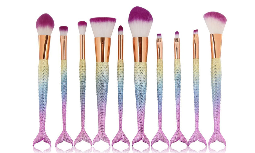 5 or 10pc Mermaid Tail Make Up Brushes